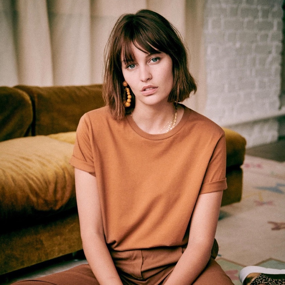 Sezane Conrad T-Shirt in Camel